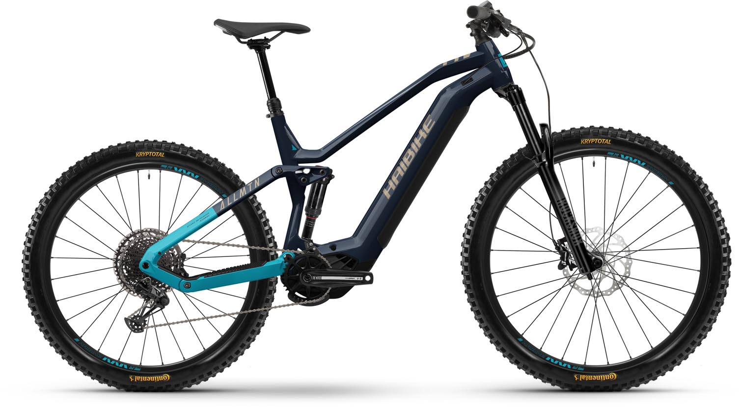 Haibike AllMtn 2 blue / cyan / caramel gloss 2024 - E-Bike Fully Mountainbike - Lackschaden