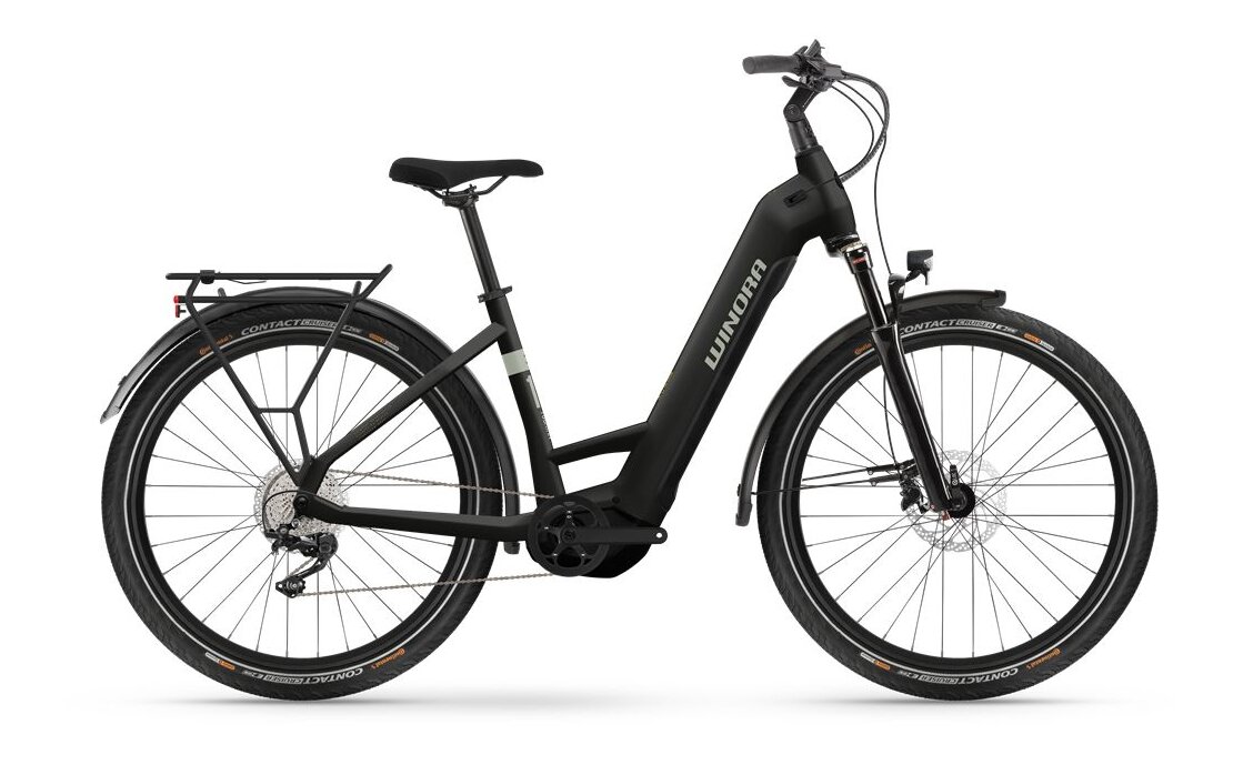 Winora Yucatan X10 Black matte 2024 - E-Bike da Trekking per Uomini