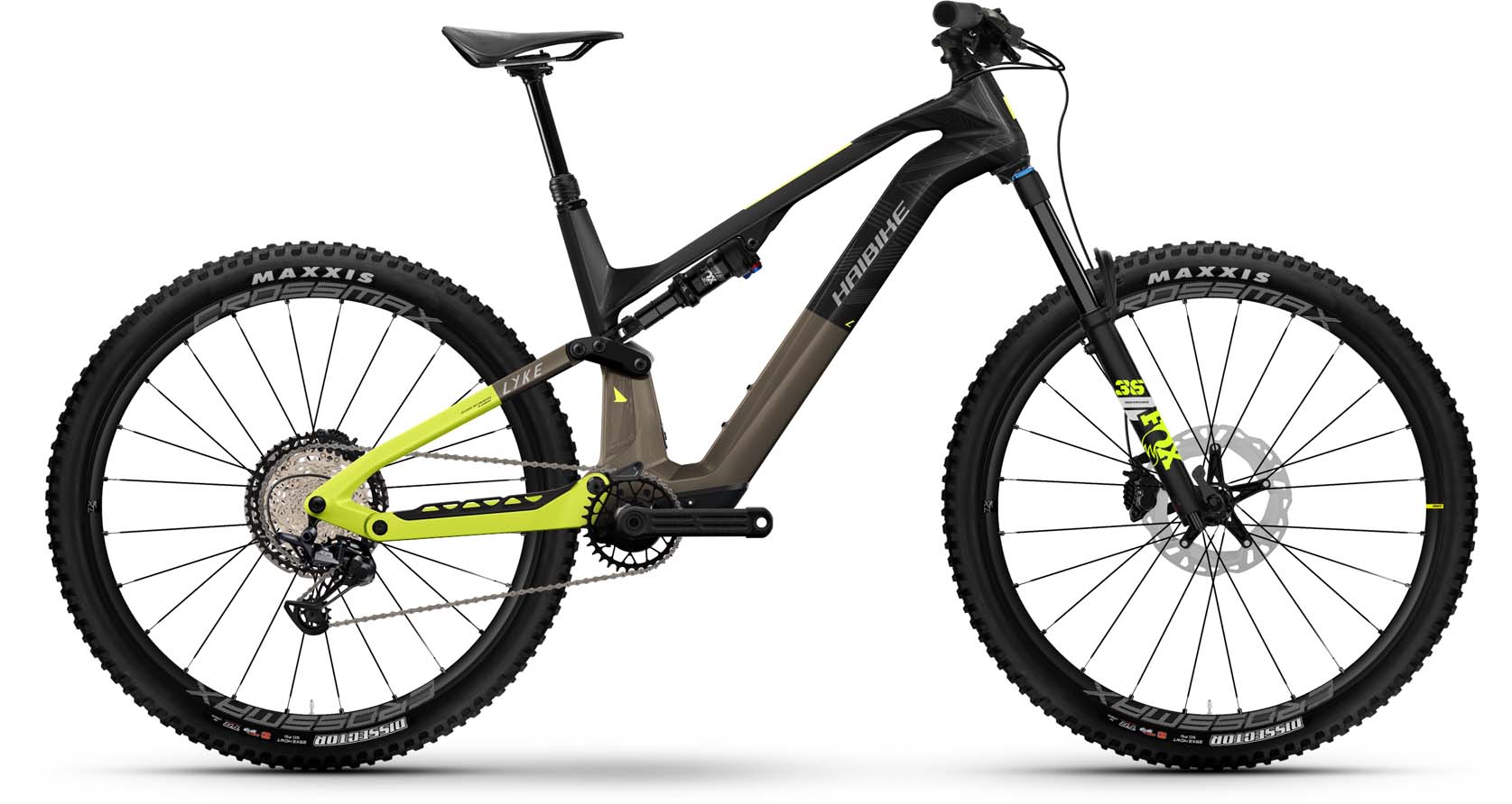 Haibike Lyke CF 11 carbon/sand/lime gloss 2024 - E-Bike Fully Mountainbike