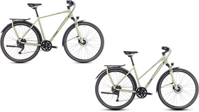 Due biciclette Cube Kathmandu ONE, una con telaio a diamante e una con telaio trapezoidale