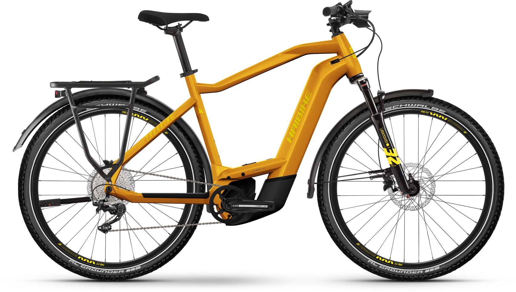Haibike Trekking 8 metal lava/yellow gloss 2024 - E-Bike da Trekking per Uomini