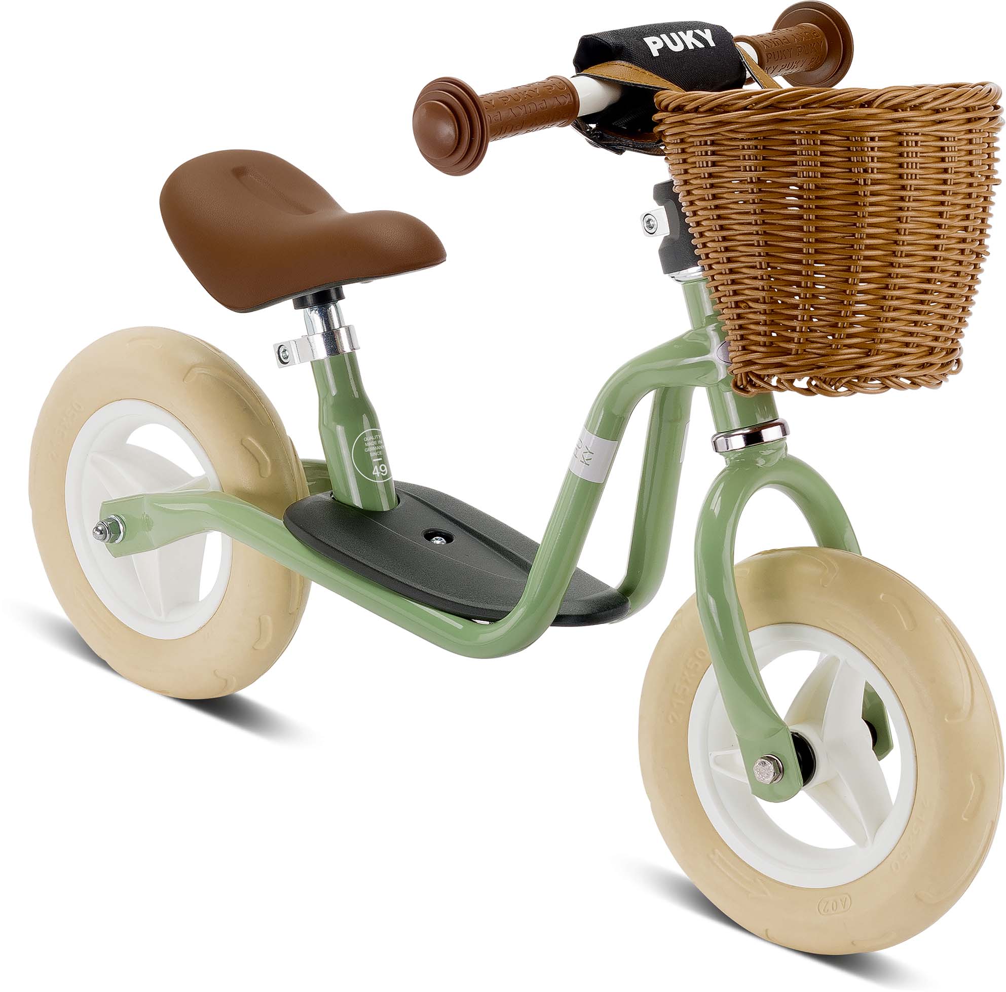 Puky LR M Classic retro-grün - Medium, mit Lenkerkorb und Ständer