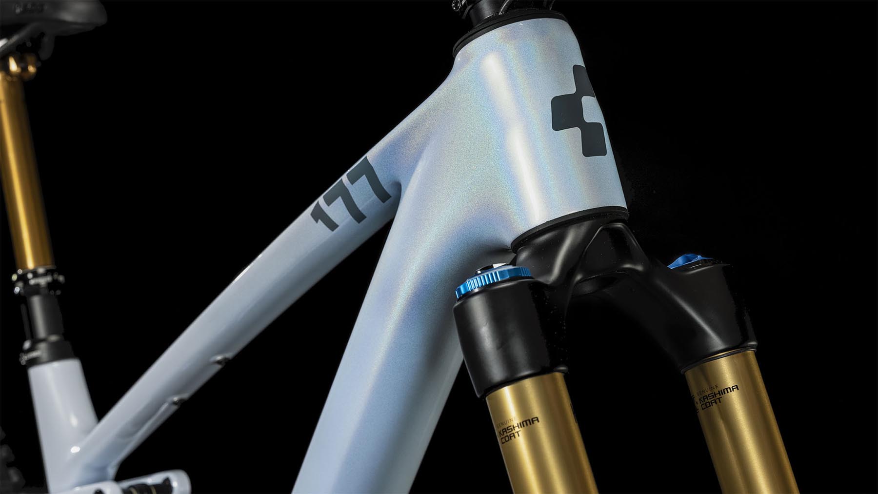 Cube Stereo ONE77 C:68X SLT 29 flashwhite n grey 2024 - Fox 38 Float Factory FIT GRIP2 Gabel