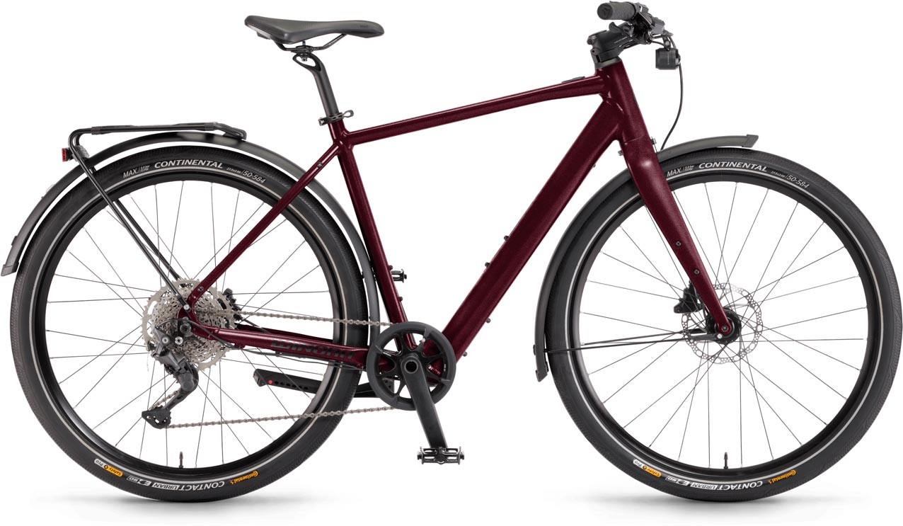 Winora E-Flitzer Darkcherry matt 2023 - E-Bike da Trekking per Uomini