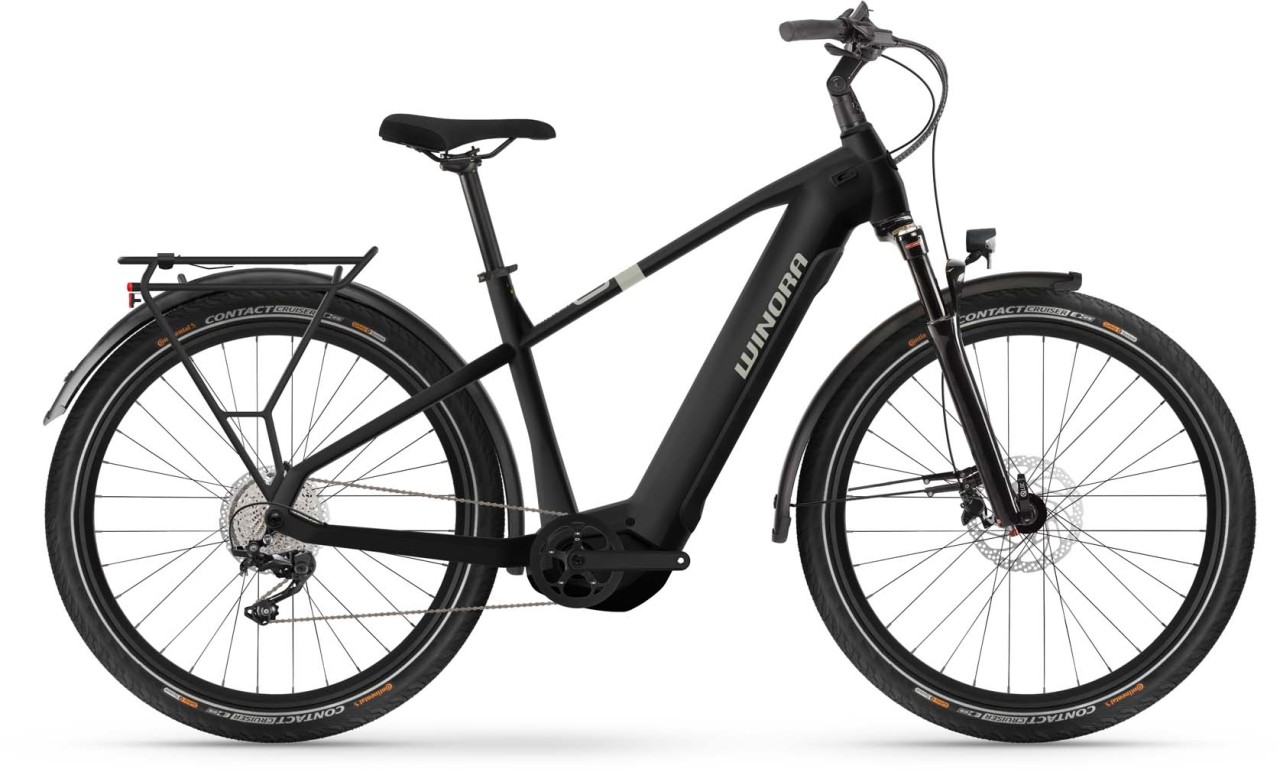 Winora Yucatan X10 Black matte 2023 - E-Bike da Trekking per Uomini