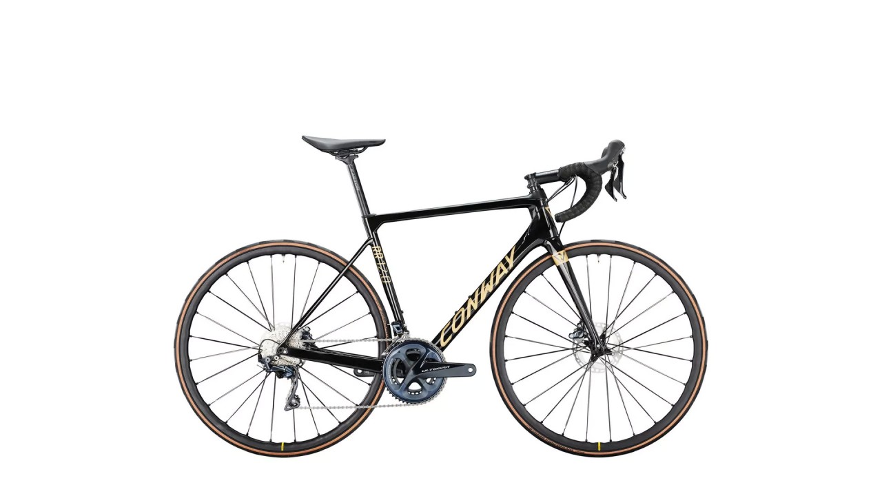 Conway RR 12.0 black metallic / gold metallic 2022 - Bici da corsa di carbonio per Uomini