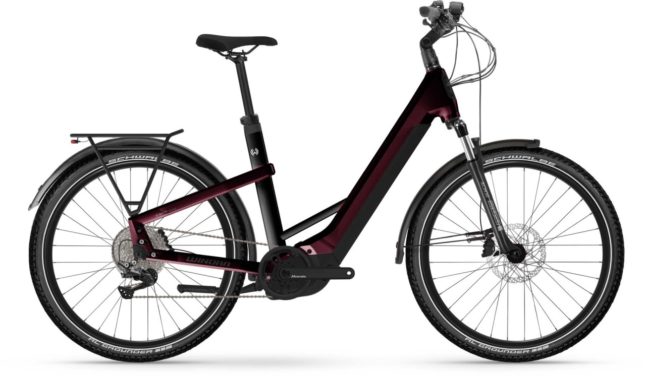 Winora Yakun X10E darkred 2023 - E-Bike da Trekking per principianti