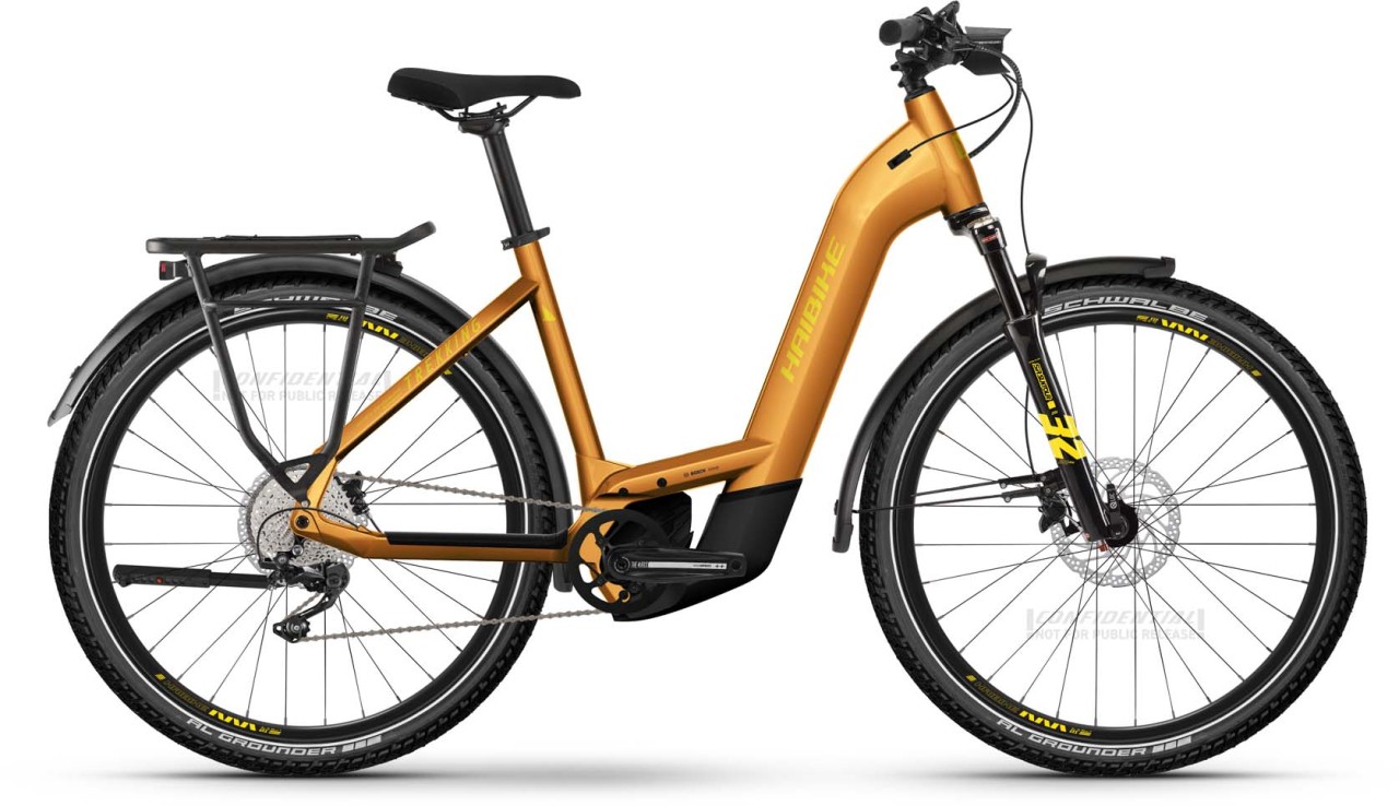 Haibike Trekking 8 metal lava/yellow gloss 2023 - E-Bike da Trekking per principianti