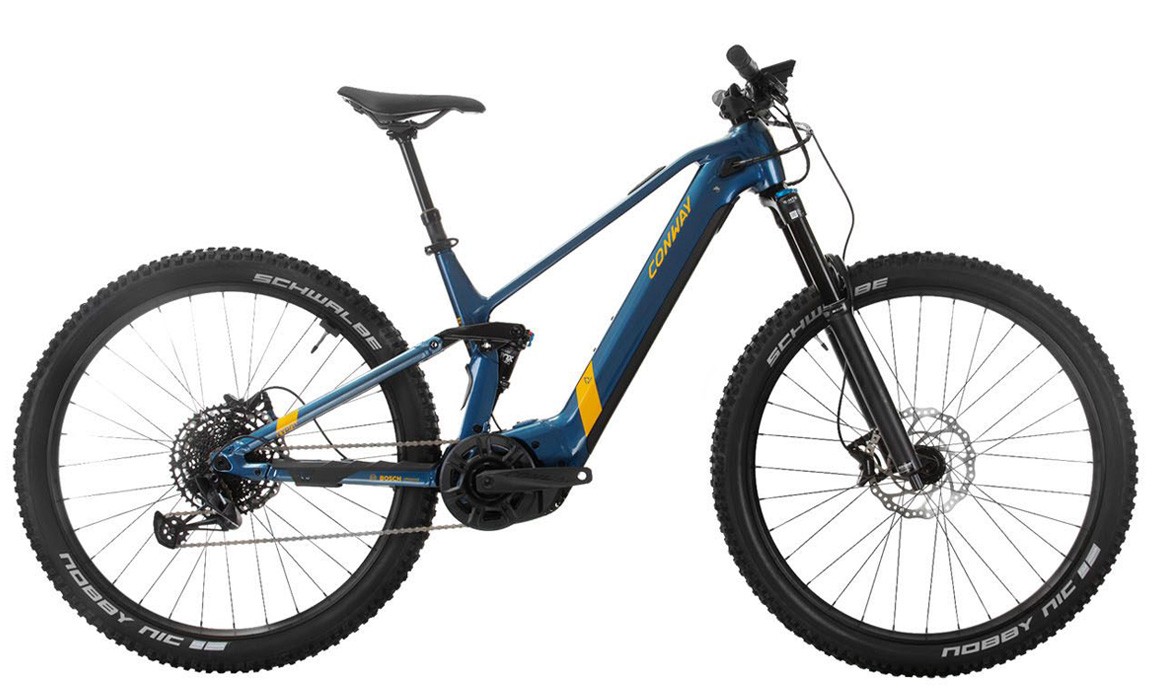 Conway Xyron S 3.9 750Wh blue metallic / orange metallic 2024 - E-Bike Fully Mountainbike