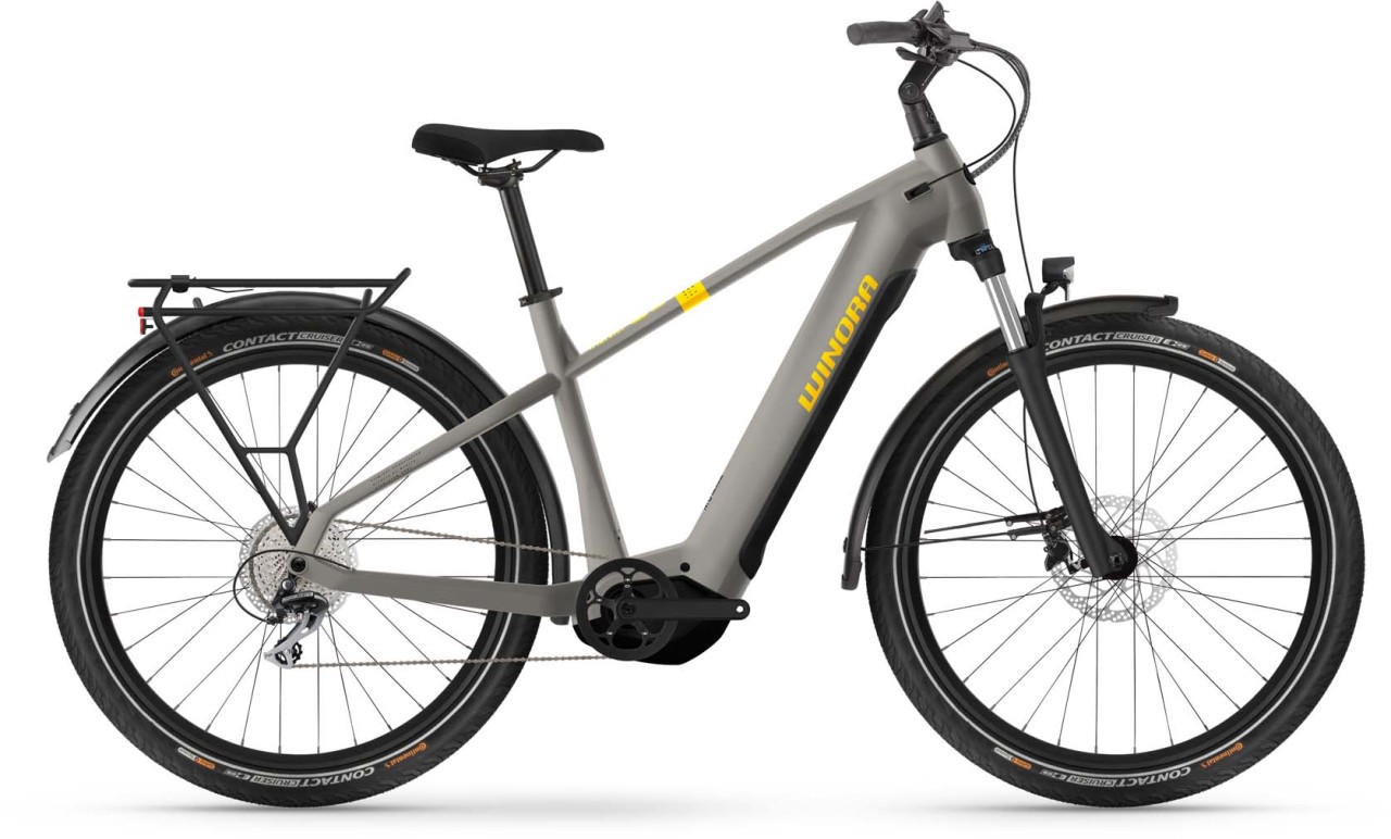 Winora Yucatan X8 Quarz matt 2023 - E-Bike da Trekking per Uomini