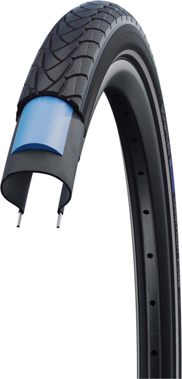 Schwalbe Pneumatici Marathon Plus De 28x1.4 37-622, Smart Guard, Nero-Reflex