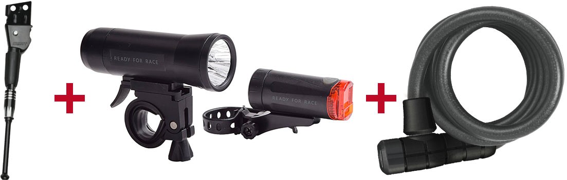 Scott Cavalletto per bicicletta + RFR Set di illuminazione + Abus Blocco per cavi