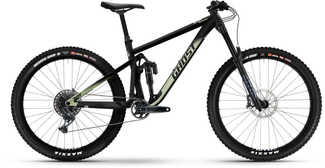 Ghost Riot AM Universal black / super light green matt 2023 - Fully Mountainbike