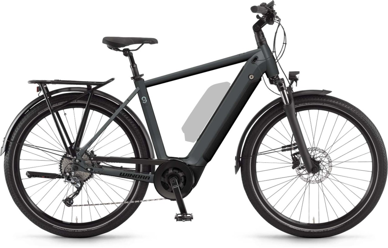 Winora Sinus 9 i625Wh darkslategrey matt 2022 - E-Bike da Trekking per Uomini