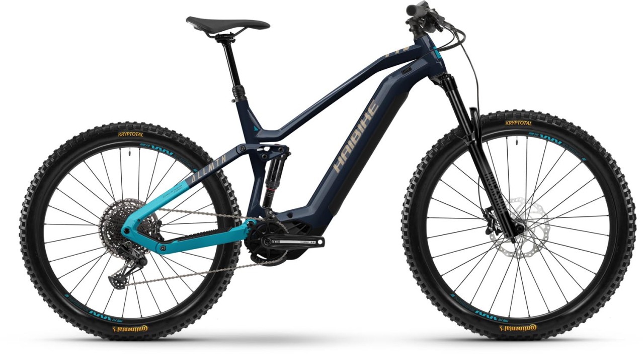 Haibike AllMtn 2 blue / cyan / caramel gloss 2024 - E-Bike Fully Mountainbike - con danni alla vernice