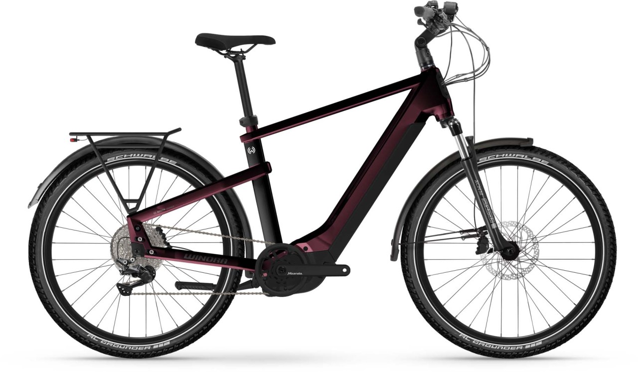 Winora Yakun X10E darkred 2023 - E-Bike da Trekking per Uomini