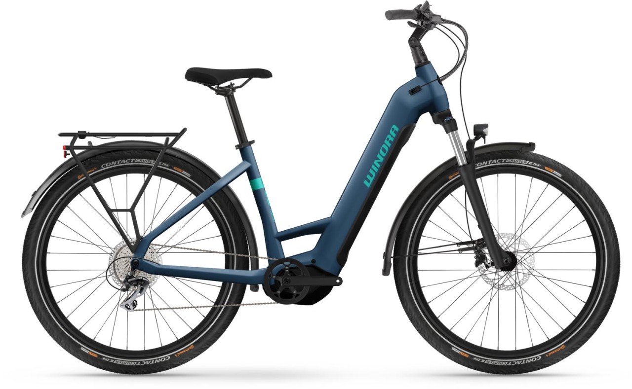 Winora Yucatan X8 Darkblue matt 2024 - E-Bike da Trekking per principianti