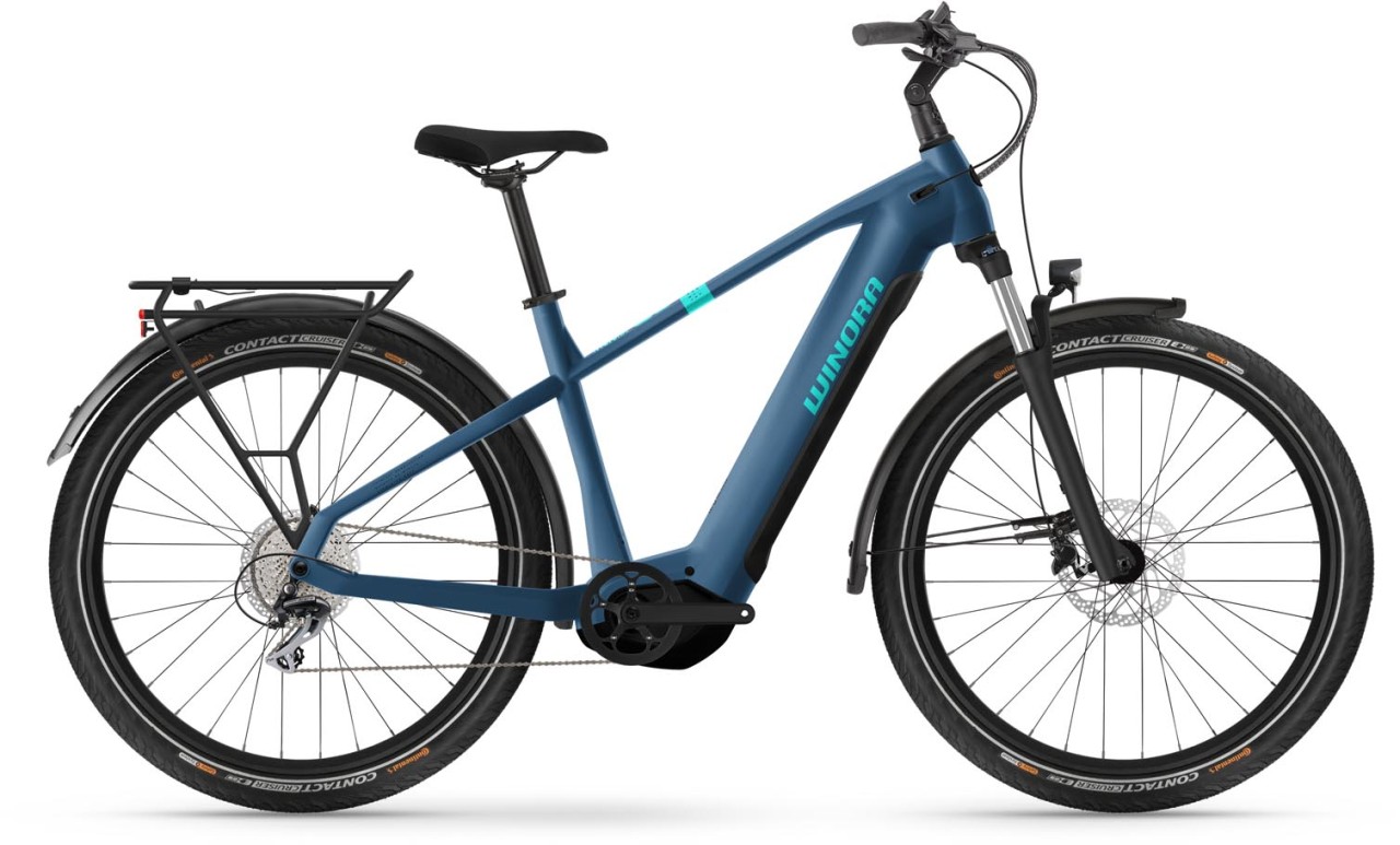 Winora Yucatan X8 Darkblue matt 2024 - E-Bike da Trekking per Uomini