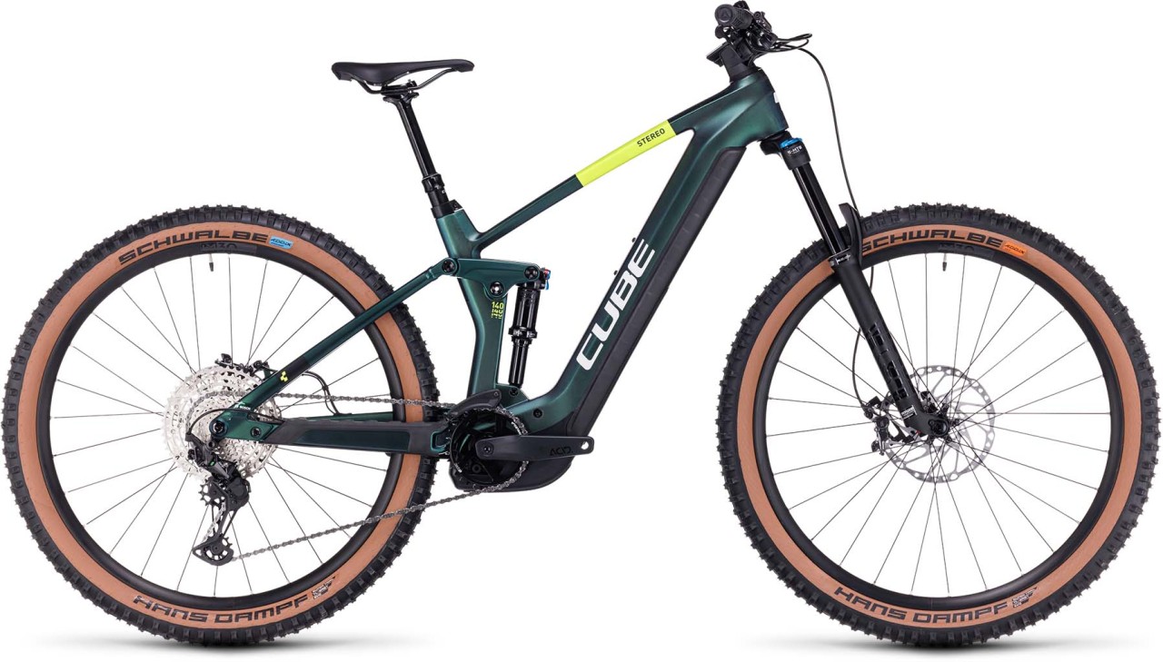 Cube Stereo Hybrid 140 HPC SLX 750 goblin n yellow 2023 - E-Bike Fully Mountainbike - con danni alla vernice