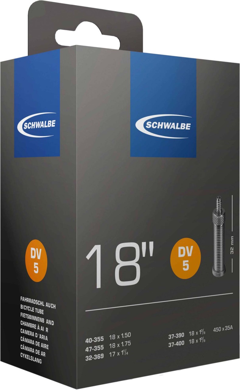 Schwalbe Tubo flessibile DV 5 18x1 1/4-1.90,20x1.25"32/47-355/406 DV32