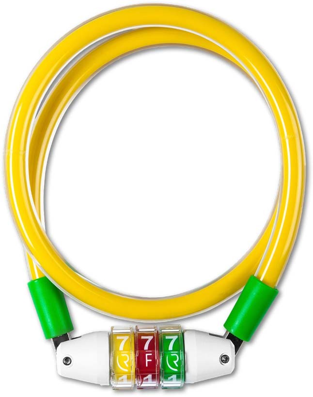 RFR Serratura a cavo a combinazione Stile CMPT giallo n verde