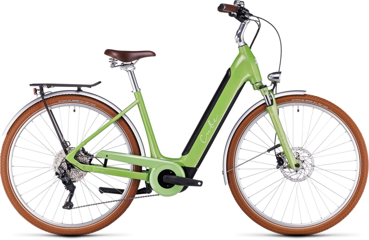 Cube Ella Ride Hybrid 500 green n green 2023 - Retro E-Bike da Trekking per principianti