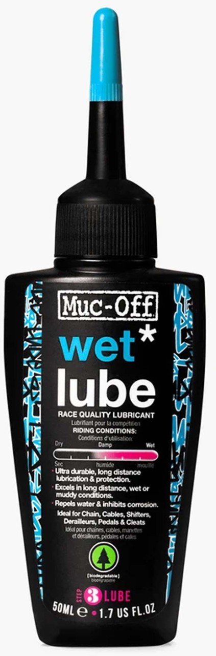 Muc-Off Wet Lube Flacone da 50 ml Lubrificante per catene in condizioni di bagnato