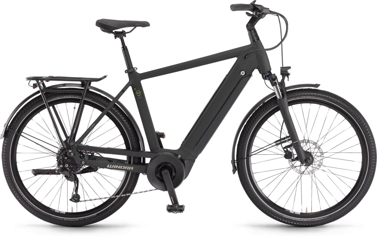 Winora Sinus X9 Black matte 2024 - E-Bike da Trekking per Uomini